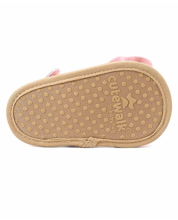 Cute Walk by Babyhug Velcro Closure Booties with Bow - Pink