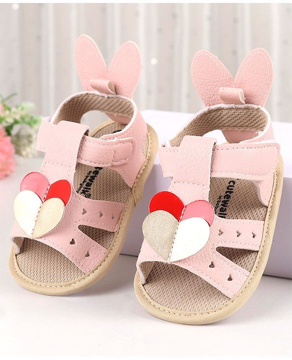 Cute Walk by Babyhug Booties with Velcro Closure - Pink