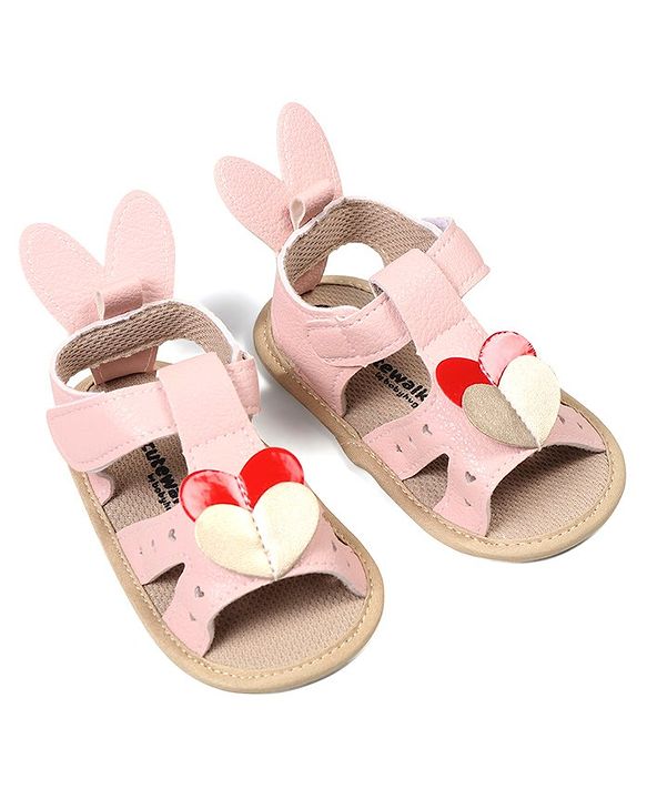 Cute Walk by Babyhug Booties with Velcro Closure - Pink