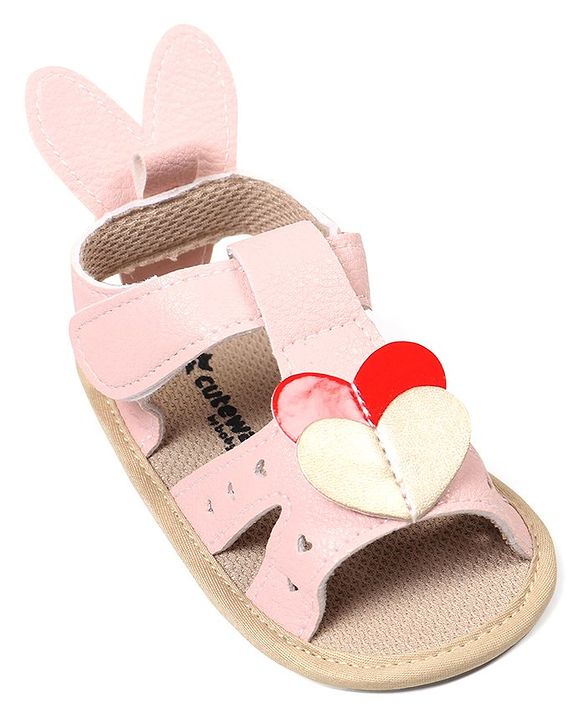 Cute Walk by Babyhug Booties with Velcro Closure - Pink