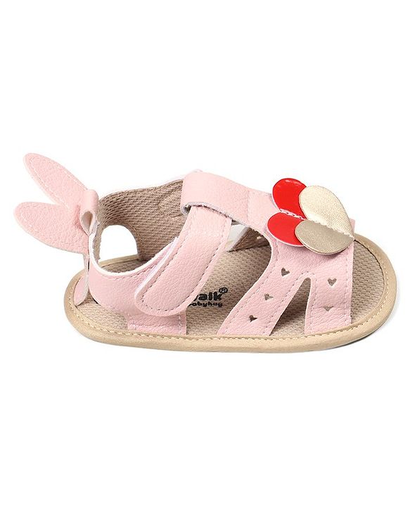 Cute Walk by Babyhug Booties with Velcro Closure - Pink