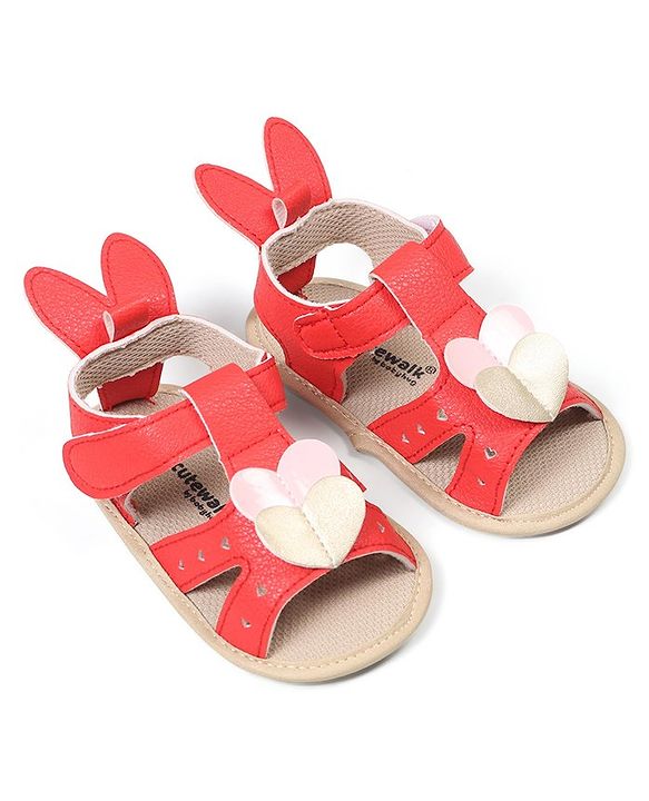 Cute Walk by Babyhug Booties with Velcro Closure - Pink