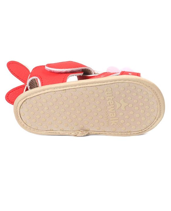 Cute Walk by Babyhug Booties with Velcro Closure - Pink