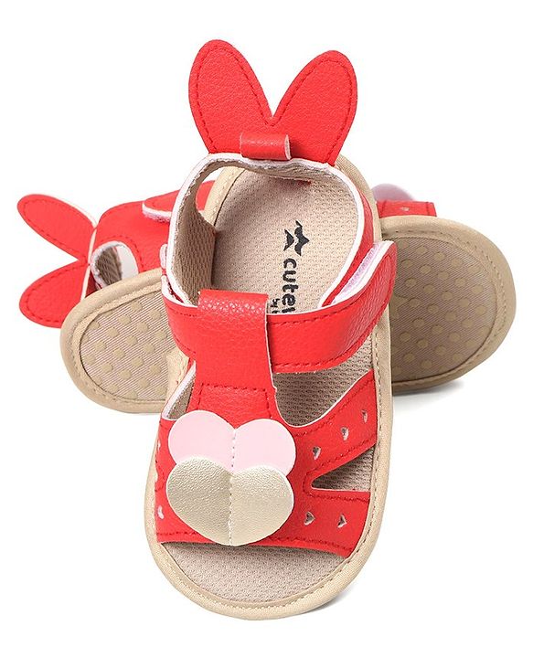 Cute Walk by Babyhug Booties with Velcro Closure - Pink