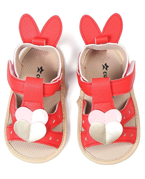 Cute Walk by Babyhug Booties with Velcro Closure - Pink