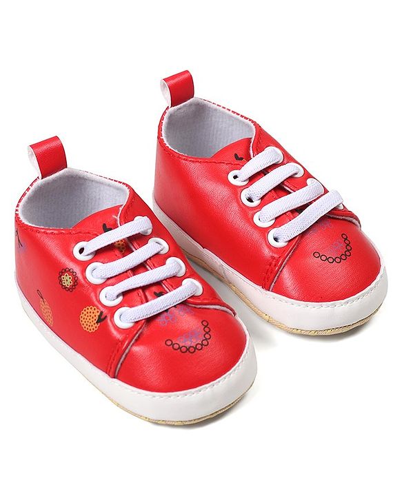 Cute Walk by Babyhug Slip On Booties - Red