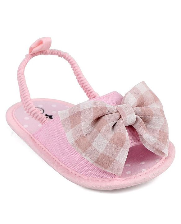 Cute Walk by Babyhug Slip On Booties Bow Applique  - Pink