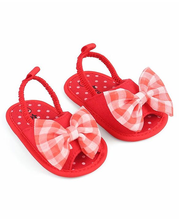 Cute Walk by Babyhug Slip On Booties Bow Applique  - Pink