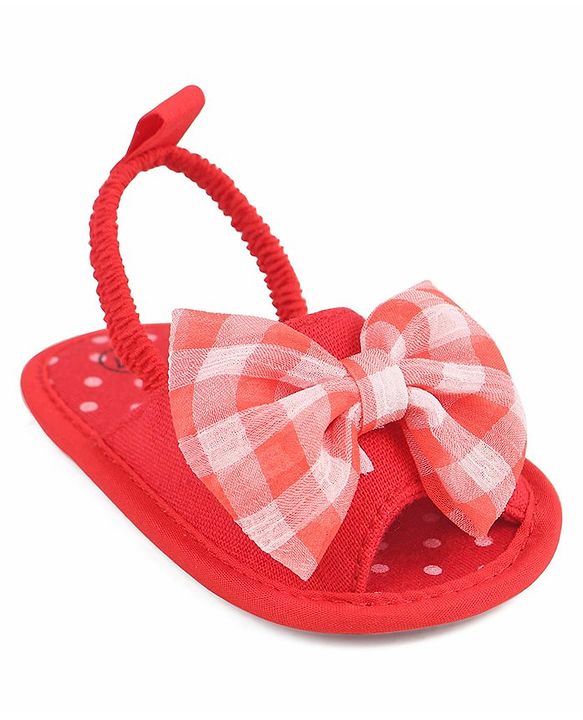 Cute Walk by Babyhug Slip On Booties Bow Applique  - Pink