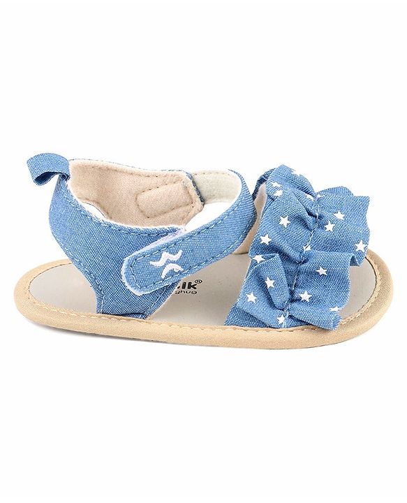 Cute Walk by Babyhug Booties with Velcro Closure & Stars Design - Blue
