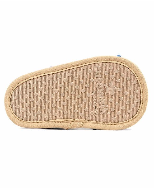 Cute Walk by Babyhug Booties with Velcro Closure & Stars Design - Blue
