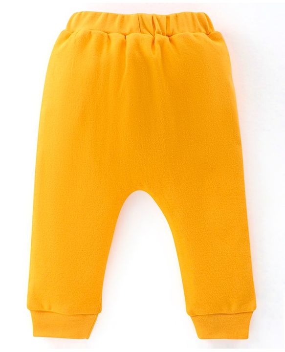 Babyhug Cotton Full Length Diaper Pants Stripes & Car Print Pack Of 3- Yellow Red & Blue