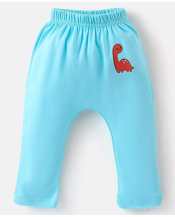 Babyhug Cotton Diaper Pants Pack of 3 Striped & Dino Print - Blue