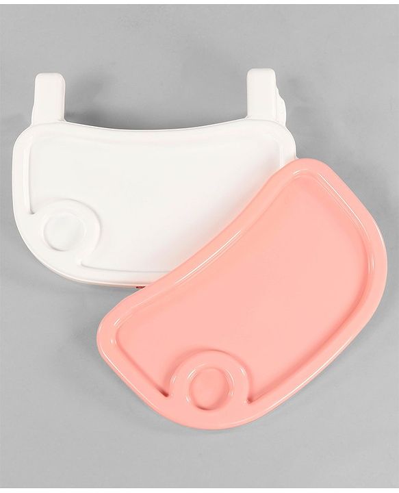 Babyhug 3 in 1 Comfy High Chair Unicorn Printed Cushion - Pink| High Chair, Feeding Chair & Booster Chair| Adjustable Double Food Tray| Removable PU Leather Seat| Safety Harness| Removable Footrest