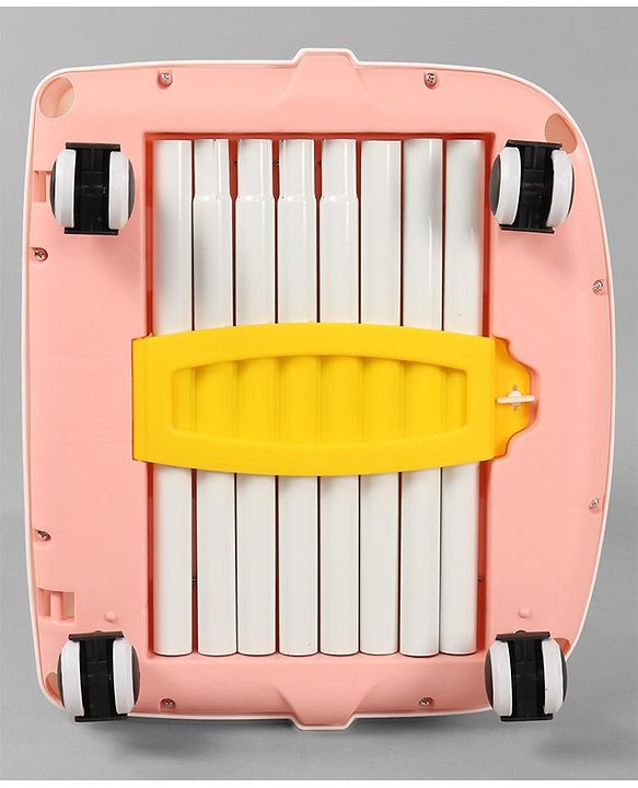 Babyhug 3 in 1 Comfy High Chair Unicorn Printed Cushion - Pink| High Chair, Feeding Chair & Booster Chair| Adjustable Double Food Tray| Removable PU Leather Seat| Safety Harness| Removable Footrest