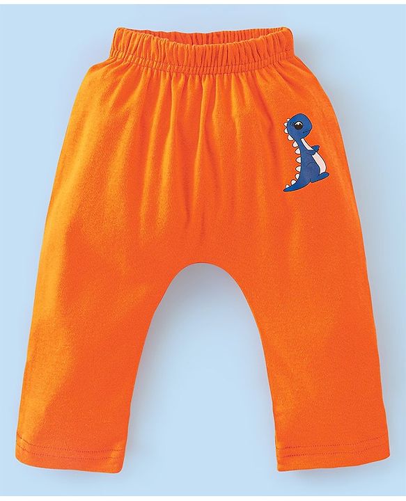 Babyhug Cotton Diaper Pants Stripes & Dino Print Pack of 3 - Blue & Orange