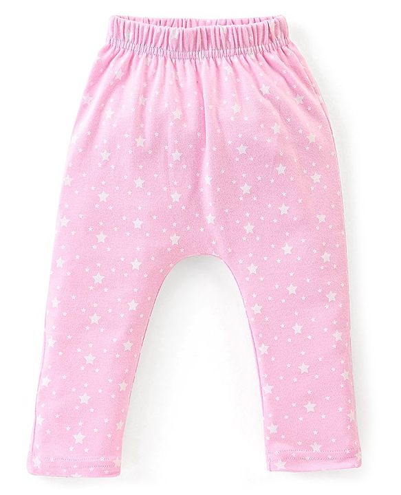 Babyhug Cotton Full Length Diaper Pants Stripes & Floral Print Pack of 3- Pink & Red