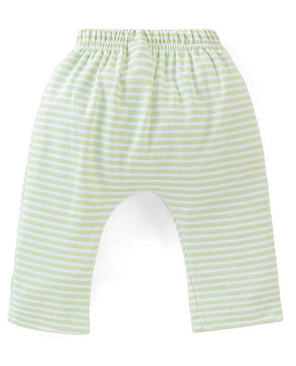 Babyhug Cotton Diaper Pants Striped & Printed Pack of 3 - Peach Blue & Pink