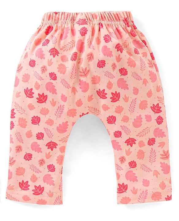 Babyhug Cotton Diaper Pants Striped & Printed Pack of 3 - Peach Blue & Pink