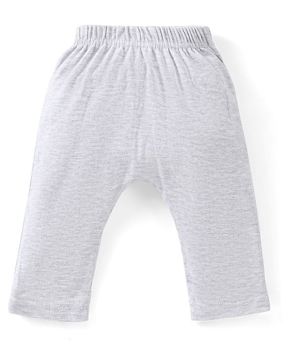 Babyhug Cotton Full Length Diaper Pants Stripes & Lion Print Pack of 3 - Blue Grey & Yellow