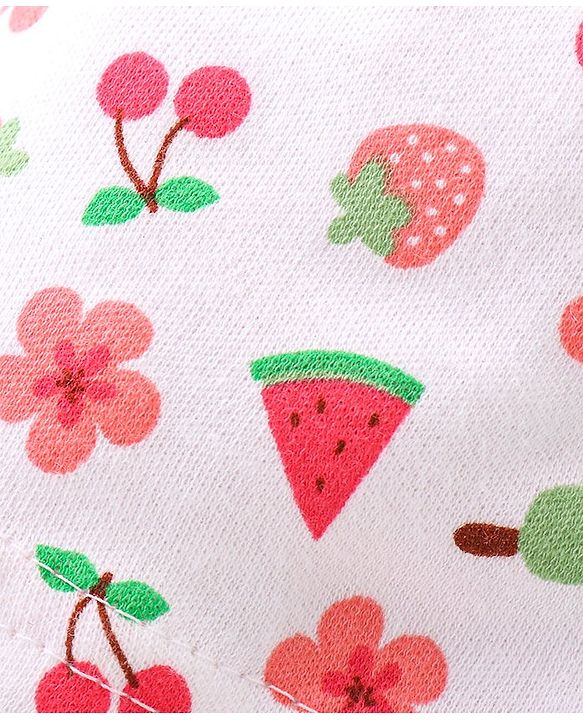 Babyhug Cotton Full Length Diaper Pants Dot & Floral Print Pack of 3- Blue Pink & White