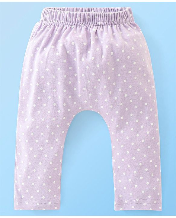 Babyhug Cotton Full Length Diaper Pants Butterfly & Floral Print Pack Of 3- Yellow White & Purple