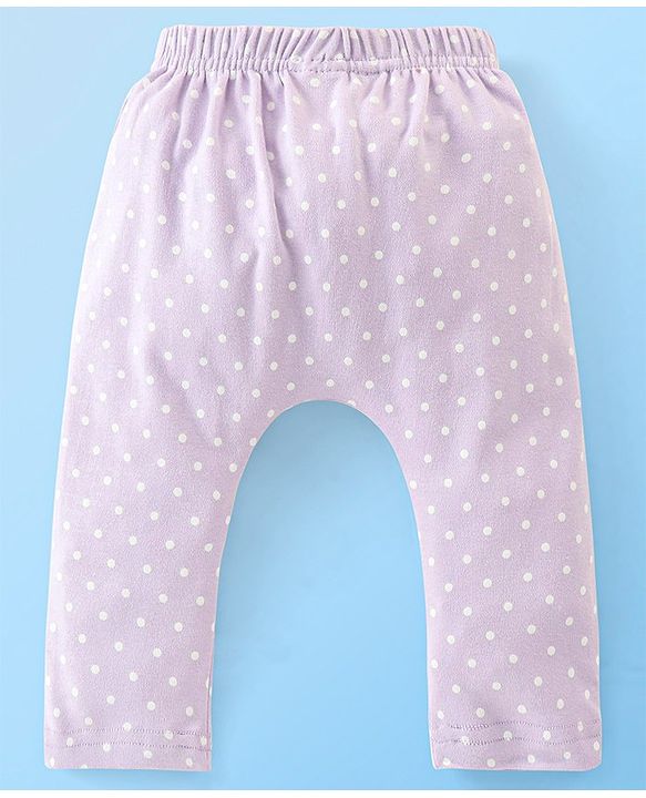 Babyhug Cotton Full Length Diaper Pants Butterfly & Floral Print Pack Of 3- Yellow White & Purple