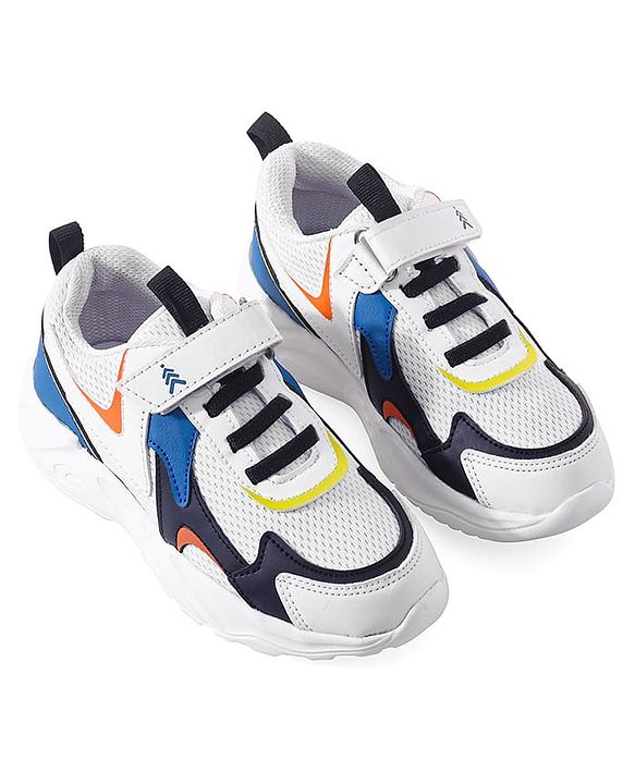 Pine Kids Sneakers Shoes with Velcro Closure- White