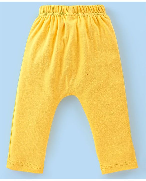 Babyhug Cotton Knee Length Diaper Pants Stripes & Turtle Print Pack of 3- Yellow Green & White