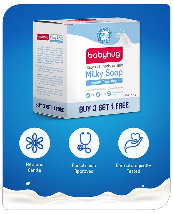 Babyhug Daily Rich Moisturising Milky Soap - 75 g