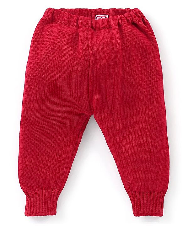 Babyhug Knit Full Sleeves Baby Sweater Set - Navy & Red
