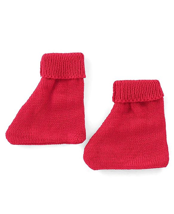 Babyhug Knit Full Sleeves Baby Sweater Set - Navy & Red