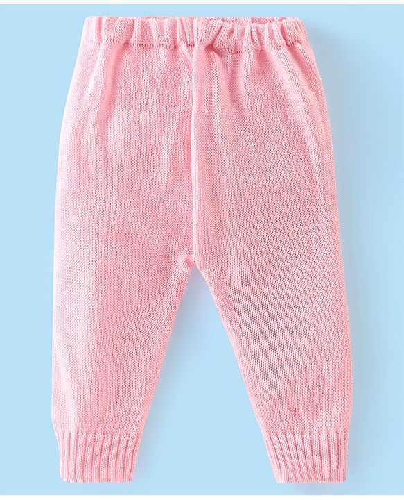 Babyhug Full Sleeves Baby Sweater Set with Cap & Booties Striped Design - Pink