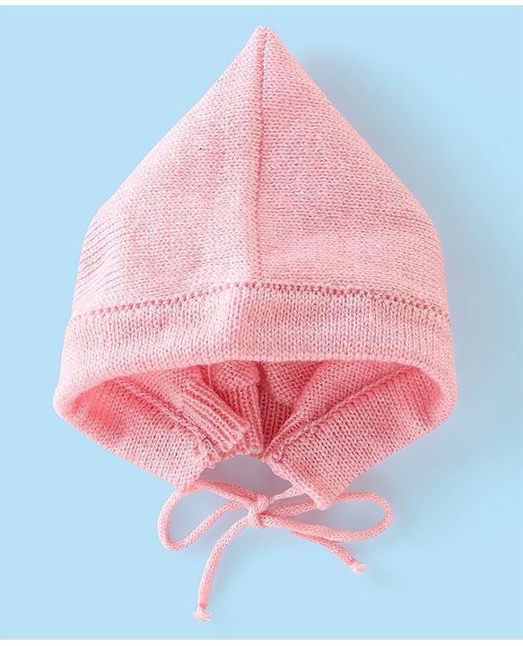 Babyhug Full Sleeves Baby Sweater Set with Cap & Booties Striped Design - Pink