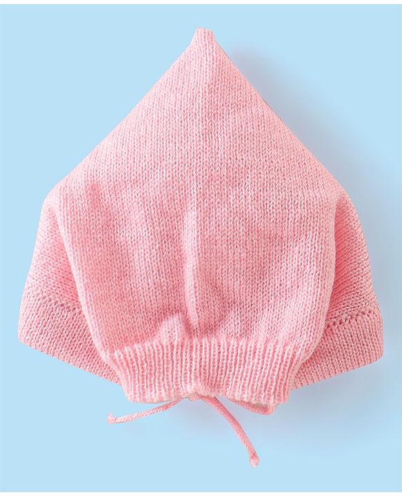 Babyhug Full Sleeves Baby Sweater Set with Cap & Booties Striped Design - Pink