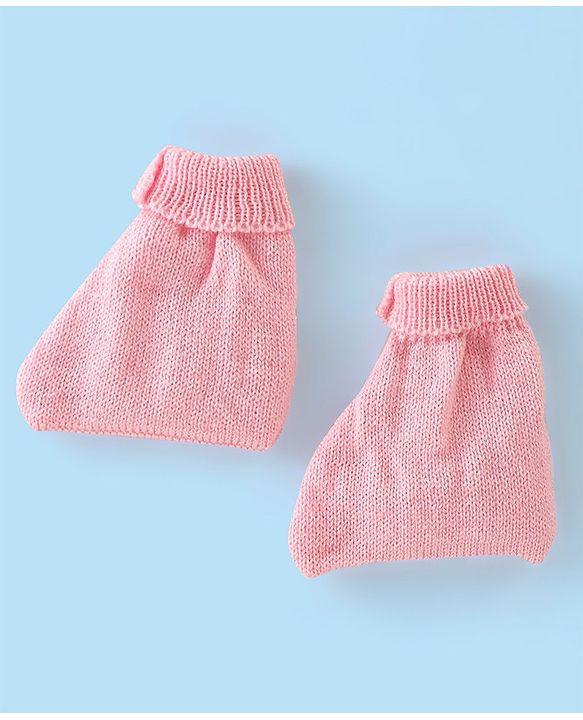 Babyhug Full Sleeves Baby Sweater Set with Cap & Booties Striped Design - Pink