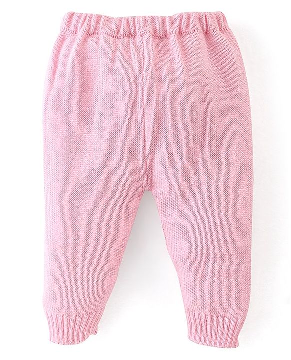 Babyhug Full Sleeves Sweater Set Striped with Cap - Pink