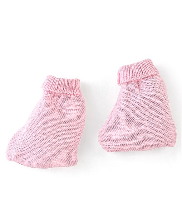 Babyhug Full Sleeves Sweater Set Striped with Cap - Pink
