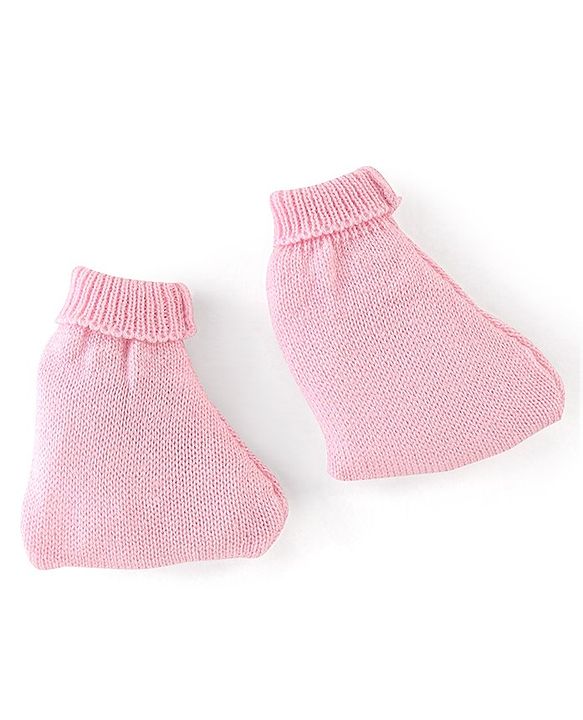 Babyhug Full Sleeves Sweater Set Striped with Cap - Pink