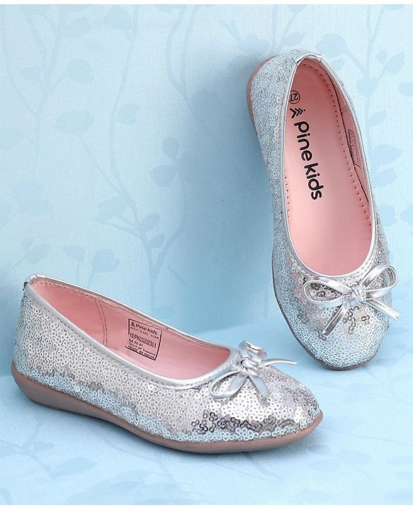 Pine Kids Slip On Bellies with Sequin Detailing - Silver