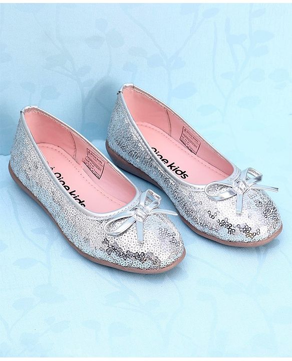 Pine Kids Slip On Bellies with Sequin Detailing - Silver