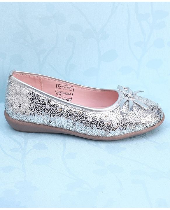 Pine Kids Slip On Bellies with Sequin Detailing - Silver