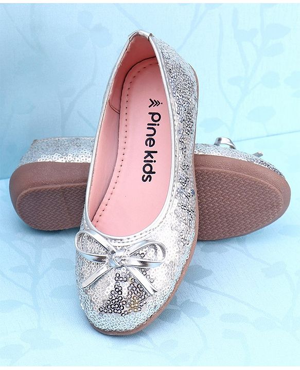 Pine Kids Slip On Bellies with Sequin Detailing - Silver
