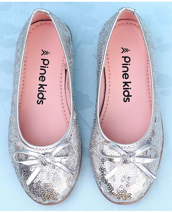 Pine Kids Slip On Bellies with Sequin Detailing - Silver