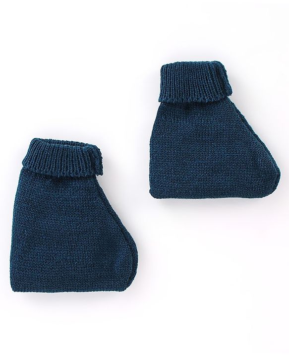 Babyhug Knitted Full Sleeves Sweater Set with Cap & Booties Cable Knit Design - Blue