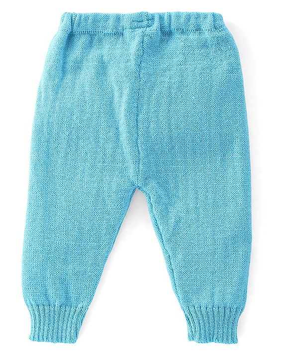 Babyhug Knitted Full Sleeves Sweater Set with Cap & Booties Cable Knit Design - Blue