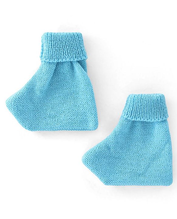Babyhug Knitted Full Sleeves Sweater Set with Cap & Booties Cable Knit Design - Blue