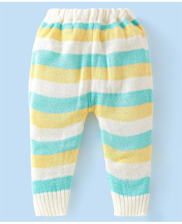 Babyhug Full Sleeves Striped Design Sweater Set with Cap & Booties - Multicolour