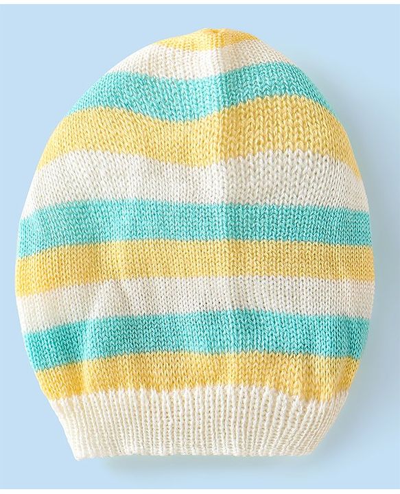 Babyhug Full Sleeves Striped Design Sweater Set with Cap & Booties - Multicolour