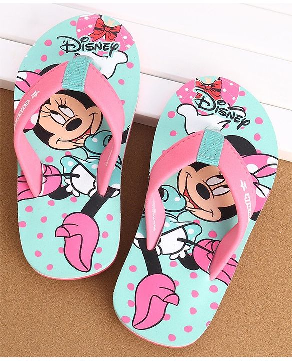 Cute Walk by Babyhug Slip On Flip Flops with Minnie Mouse Print - Pink